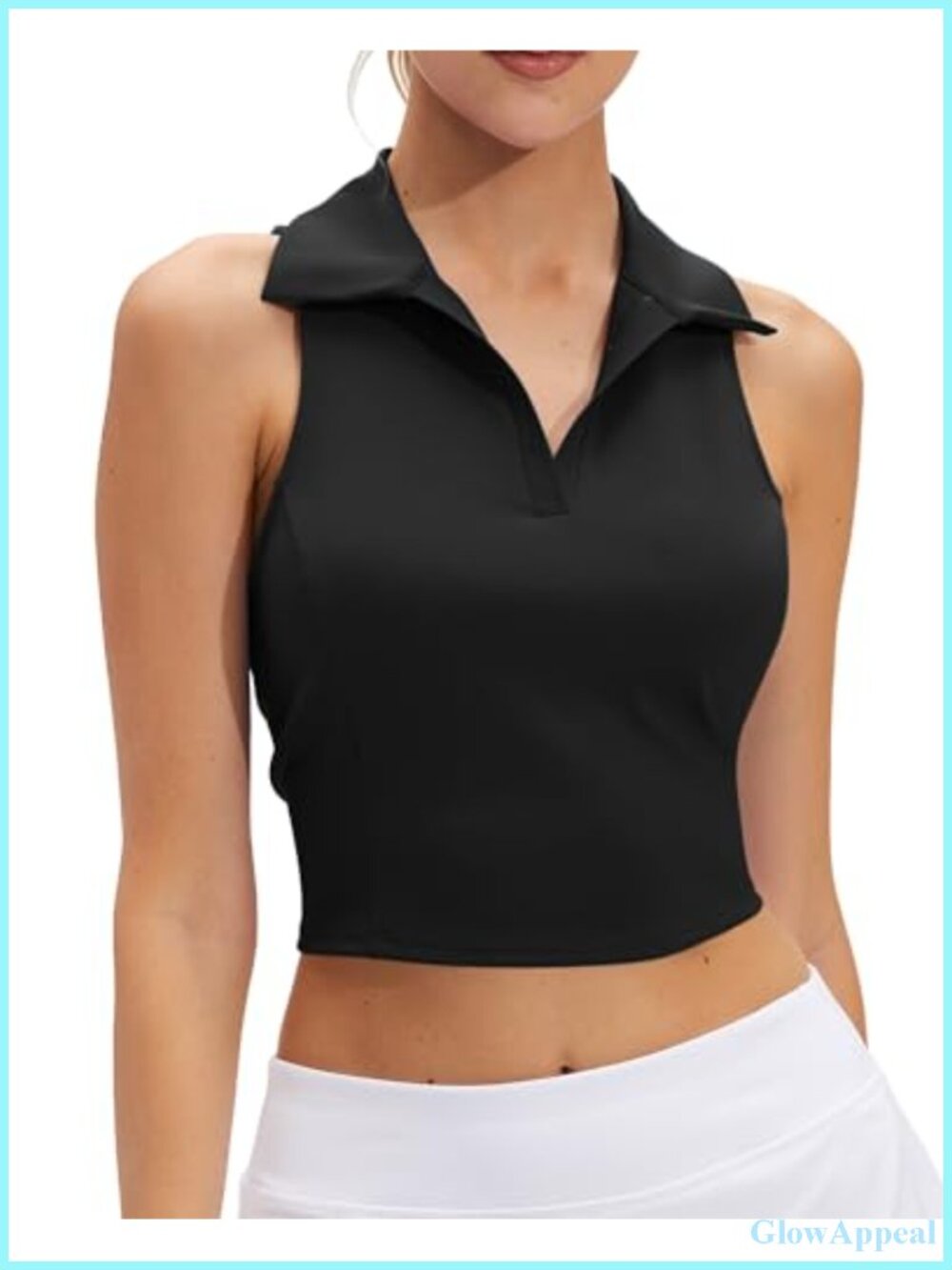 Sleeveless Golf Polo Shirt UPF50 Quick Dry Cropped Tank Top